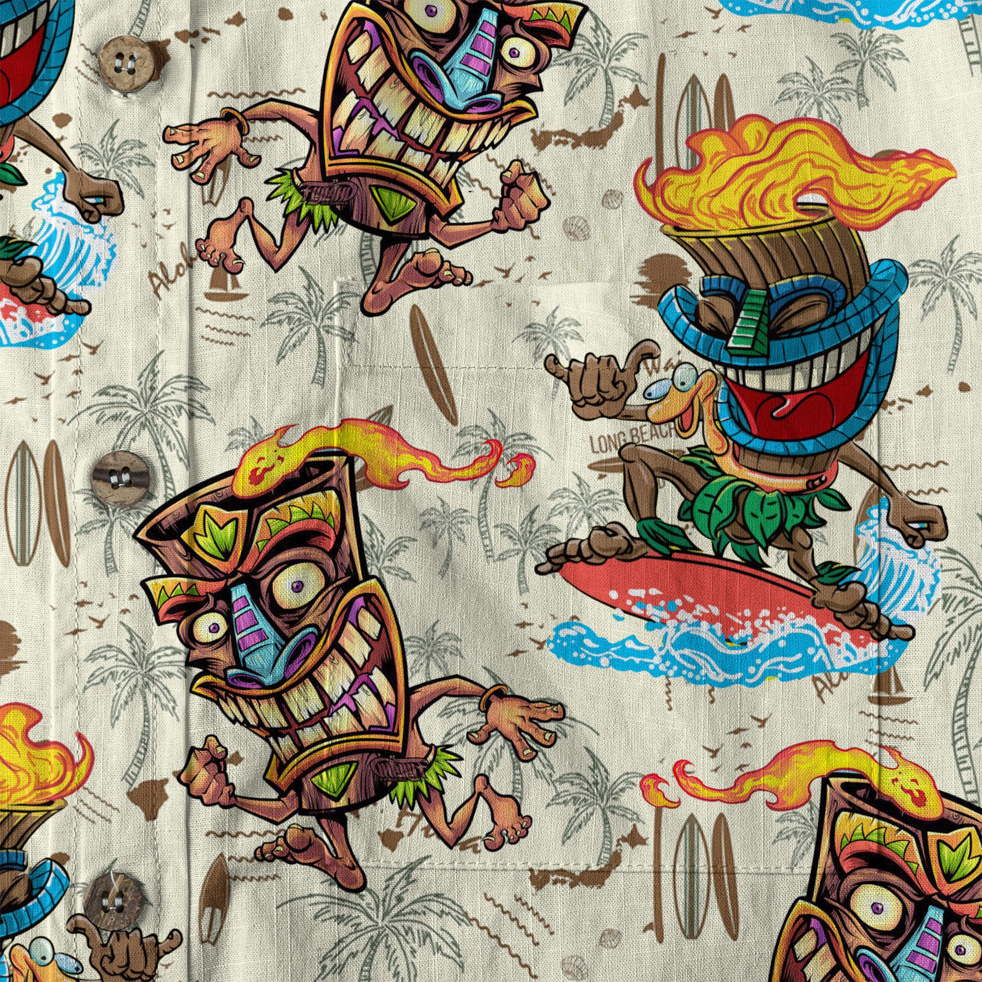 Tiki Mask Aloha Hawaii Shirt, Tiki Mask Long Island Hawaiian Shirt