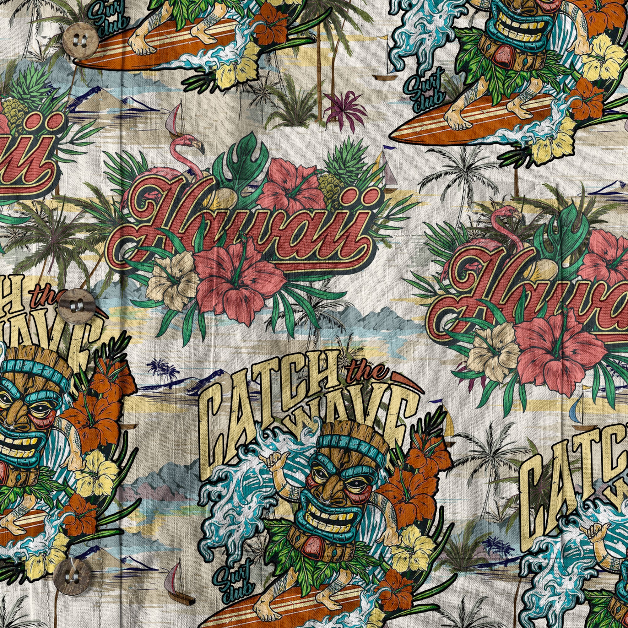 Tiki Mask Aloha Hawaii Shirt, Tiki Mask Long Island Beach Hawaiian Shirt