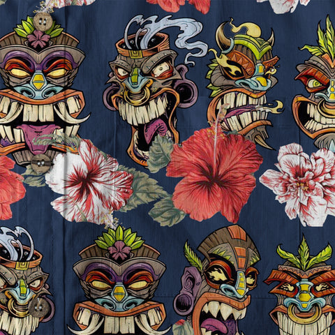 Hawaii Plumeria Lei Hawaiian Shirt, Tiki and Kakau Pattern