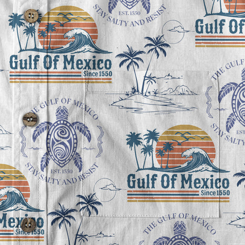 Retro Sunset Gulf Of Mexico Since 1550 Hawaii Shirt, Gulf of Mexico Hawaii Shirt