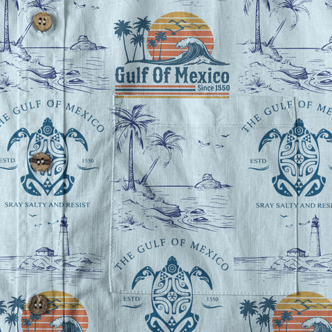 Retro Sunset Gulf Of Mexico Since 1550 Hawaii Shirt, Gulf of Mexico Hawaii Shirt
