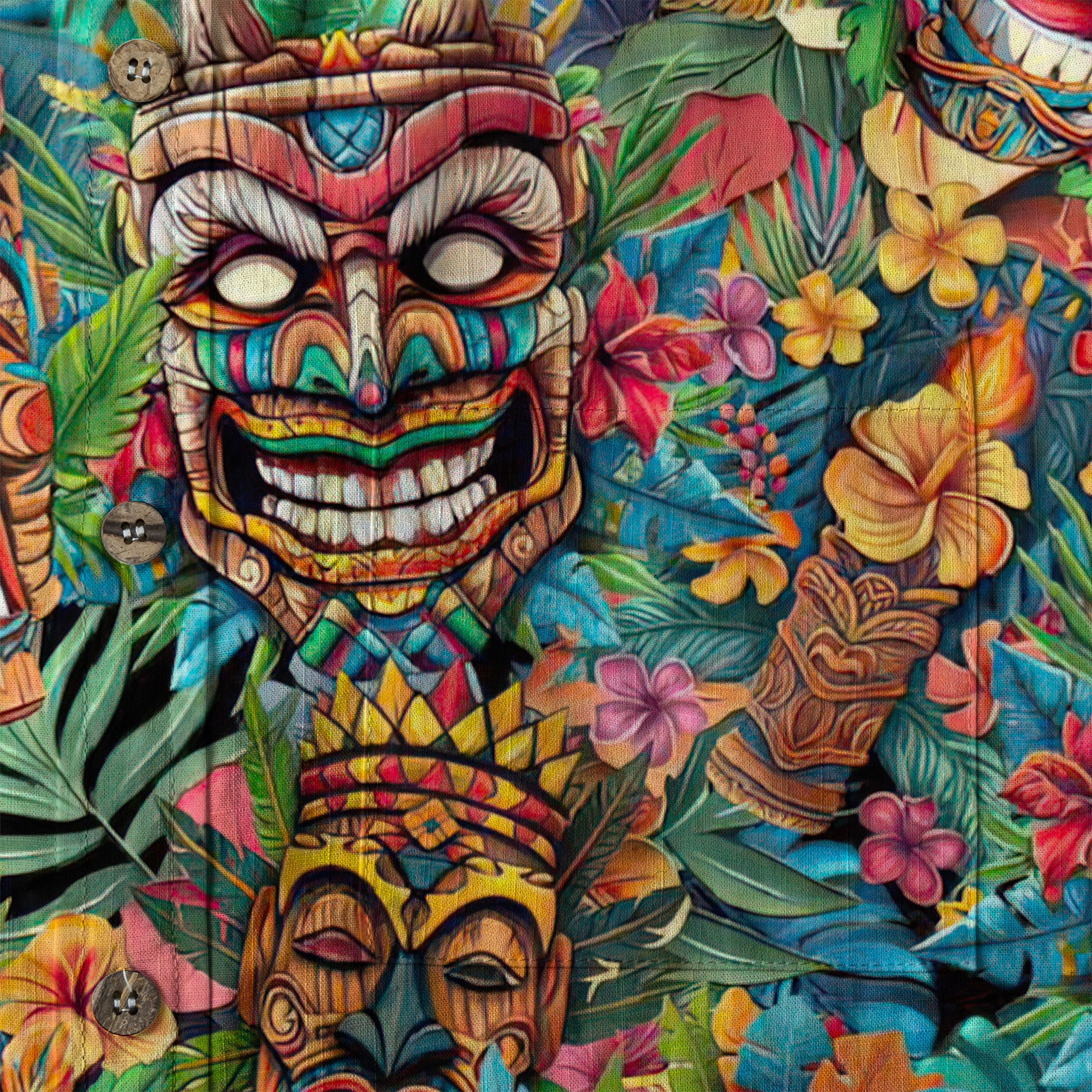 Colorful Tiki Hawaiian Shirt, Summer Vibes Aloha Hawaii Shirt