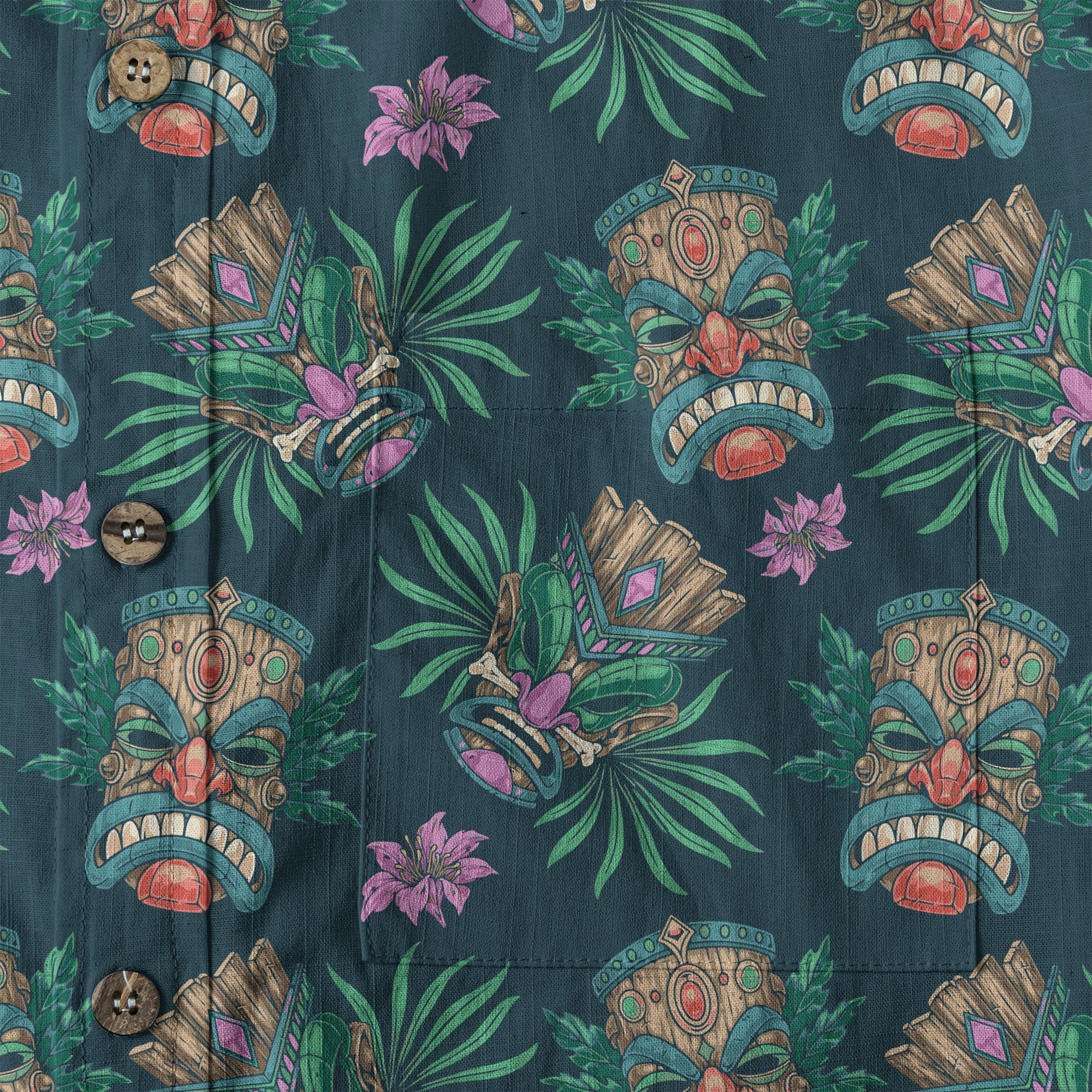 Tribal Tiki Hawaiian Shirt, Summer Vibes Aloha Hawaii Shirt