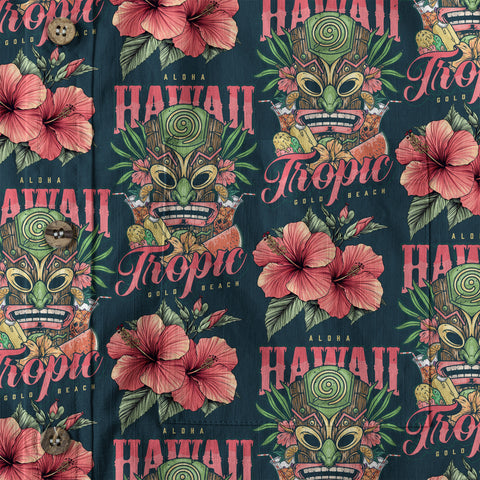Tiki Hawaii Tropic Hawaiian Shirt