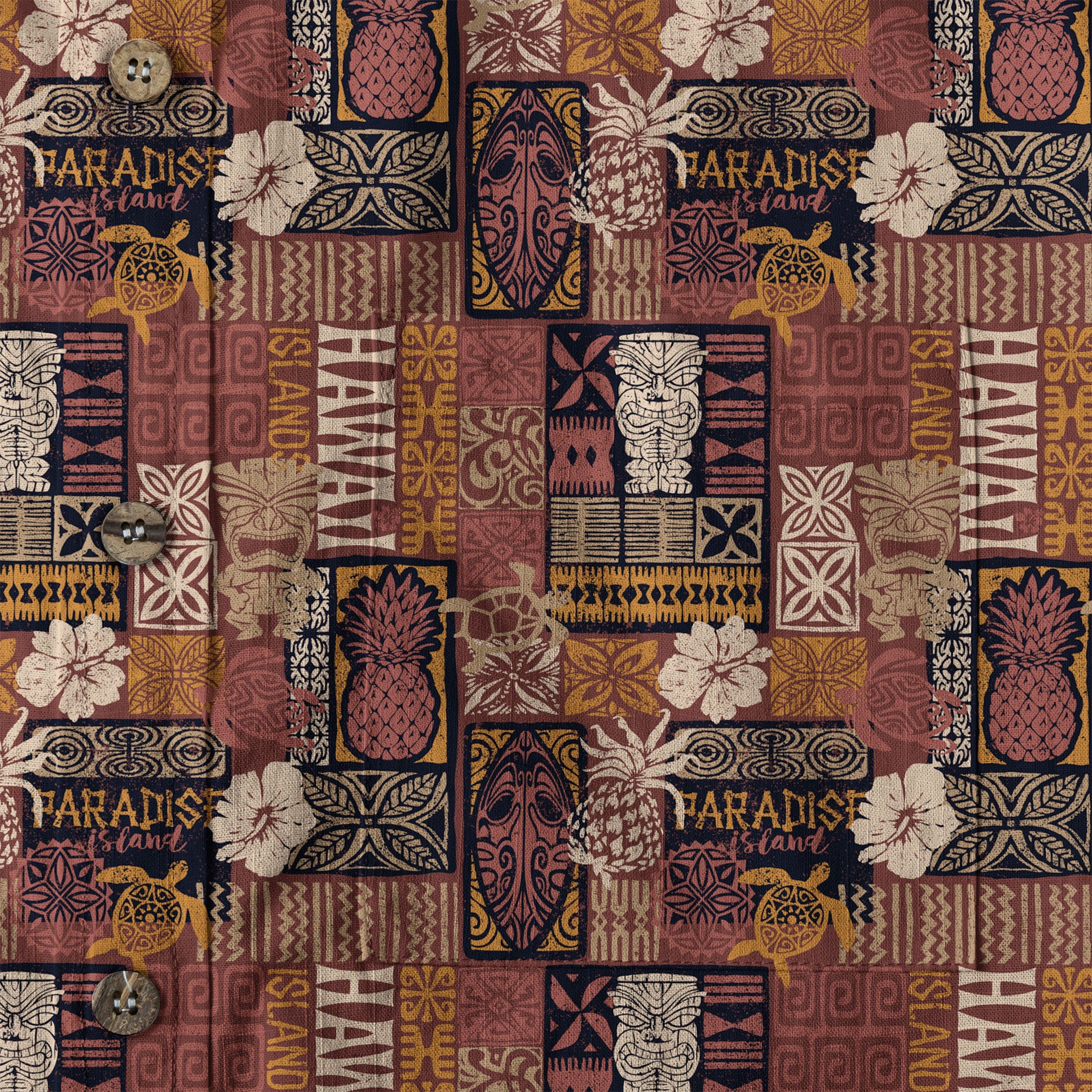 Tribal Tiki Hawaiian Style Tribal Motif Hawaii Shirt