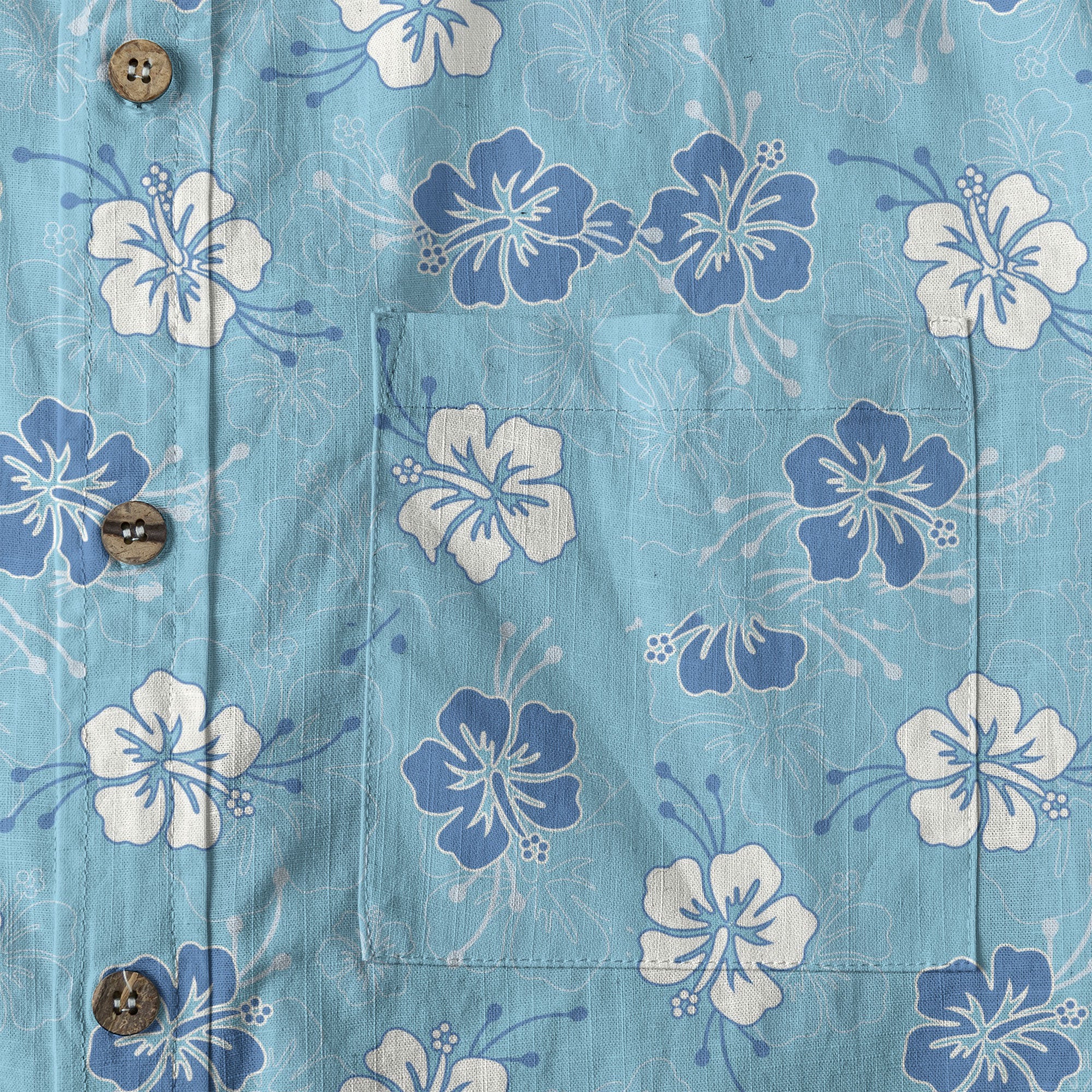 Hibiscus Floral Pattern Button Up Hawaii Shirt