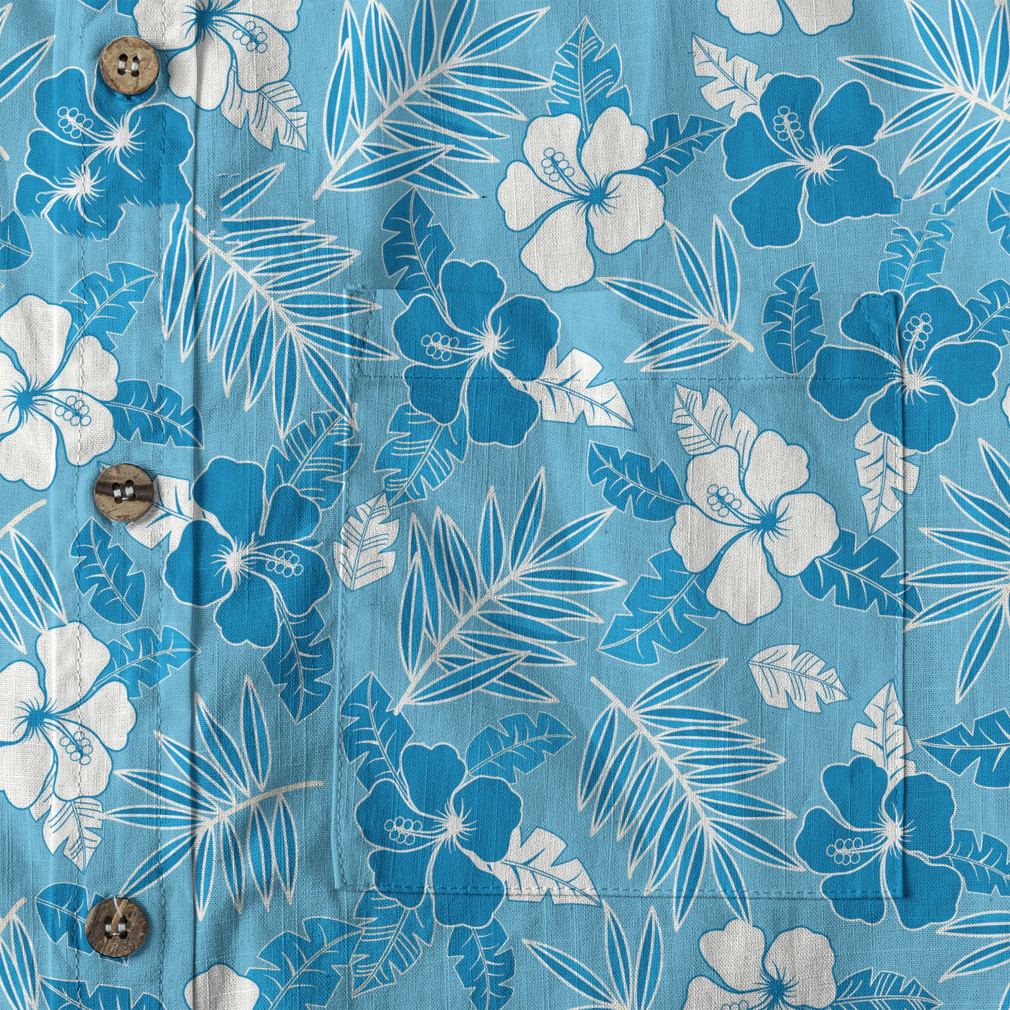 Hibiscus Floral Pattern Button Up Hawaii Shirt