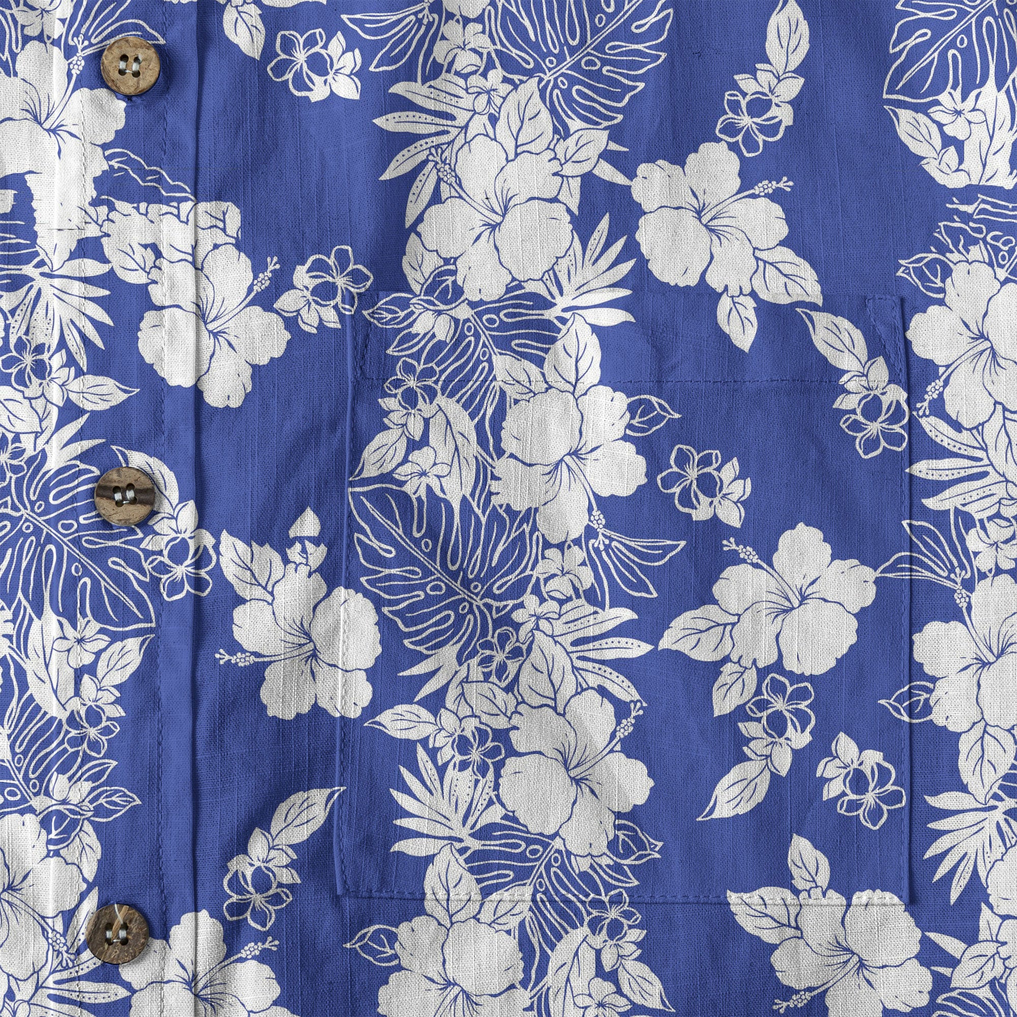 Hibiscus Floral Pattern Button Up Hawaii Shirt