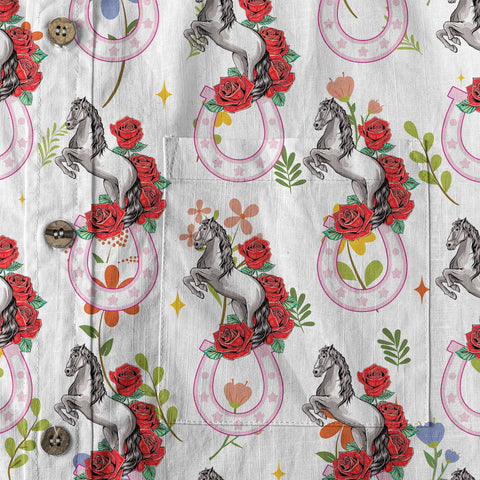 Horseshoes Rose Kentucky Hawaiian Shirt Derby Day