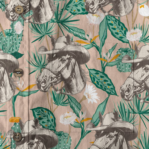 Cowboy Cactus Hawaiian Shirt Wild West Tree Shirt