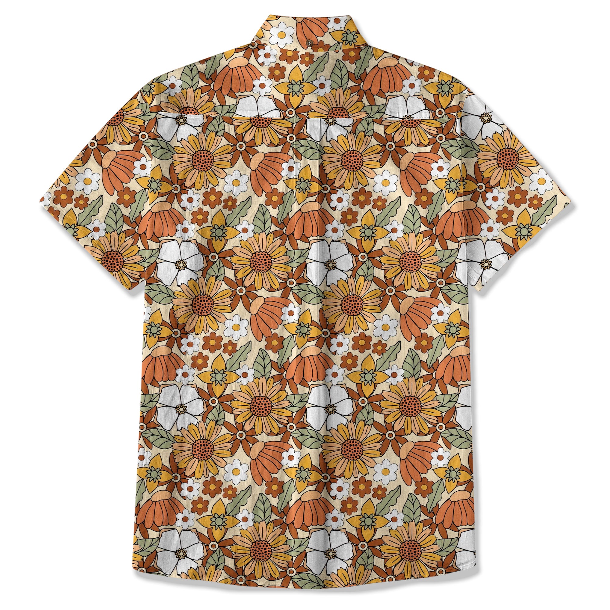 Hippie Groovy Flower Hawaii Shirt, Hippie Peace Love Hawaii Shirt