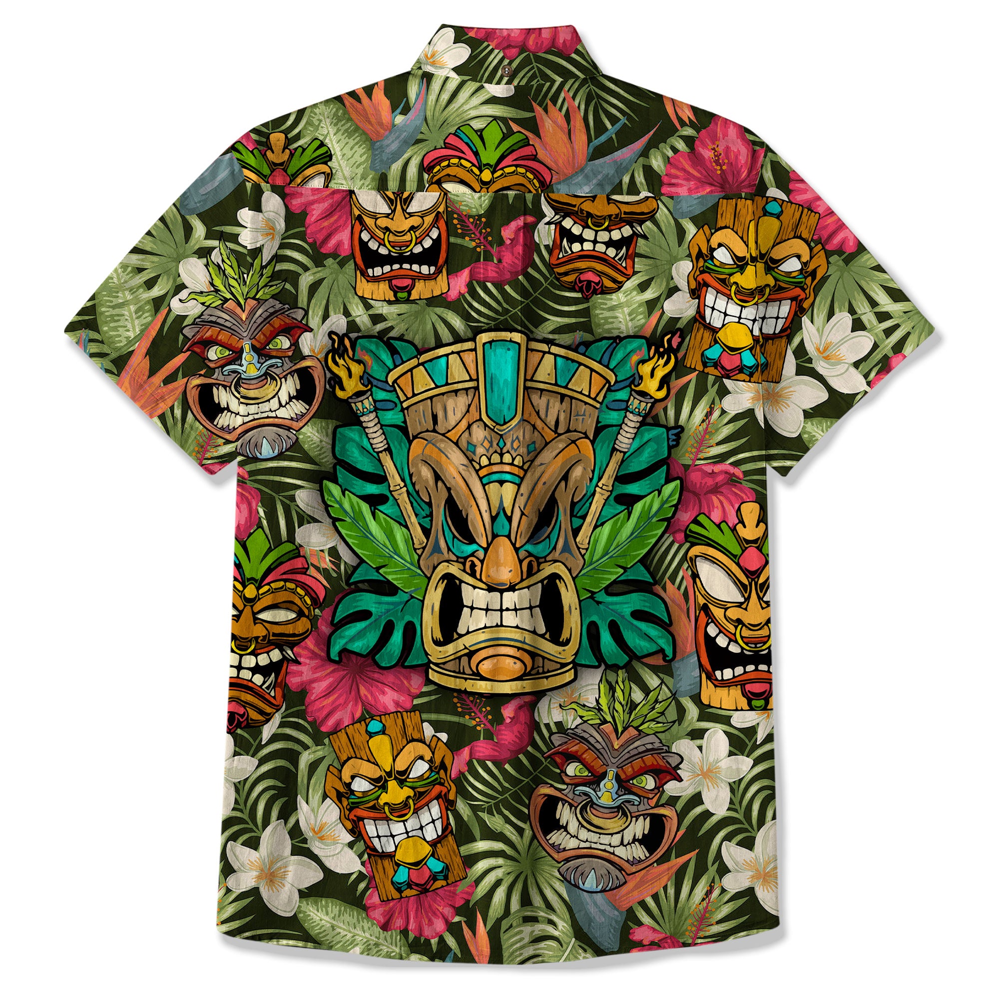Tiki Mask Hawaii Shirt, Aloha Tiki Mask Pattern Aloha Hawaiian Shirt