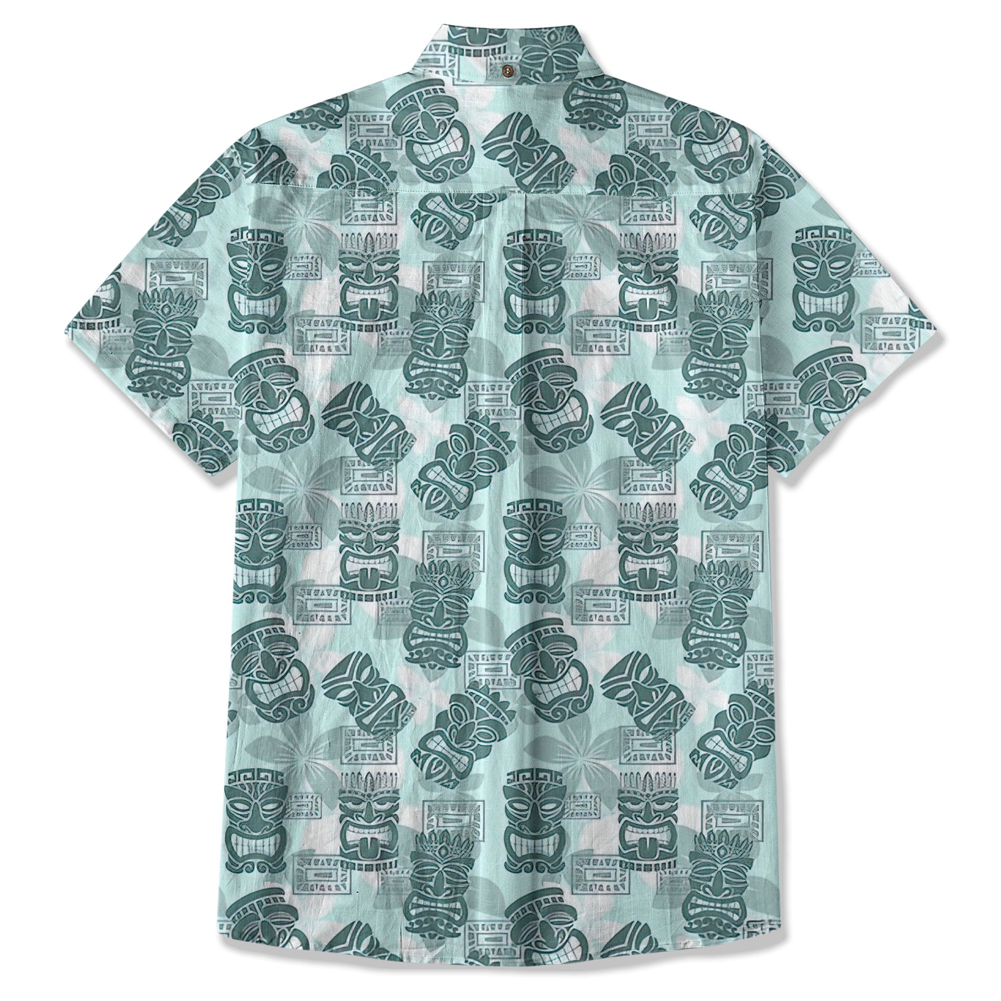 Colorful Tiki Hawaiian Shirt, Tribal Tiki Hibiscus Hawaiian Shirt