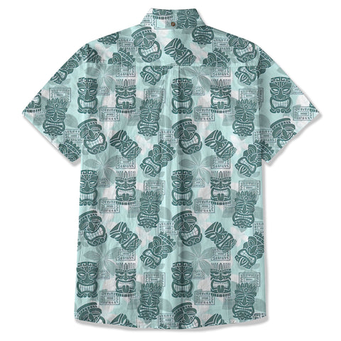 Colorful Tiki Hawaiian Shirt, Tribal Tiki Hibiscus Hawaiian Shirt