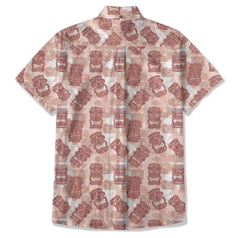 Colorful Tiki Hawaiian Shirt, Tribal Tiki Hibiscus Hawaiian Shirt