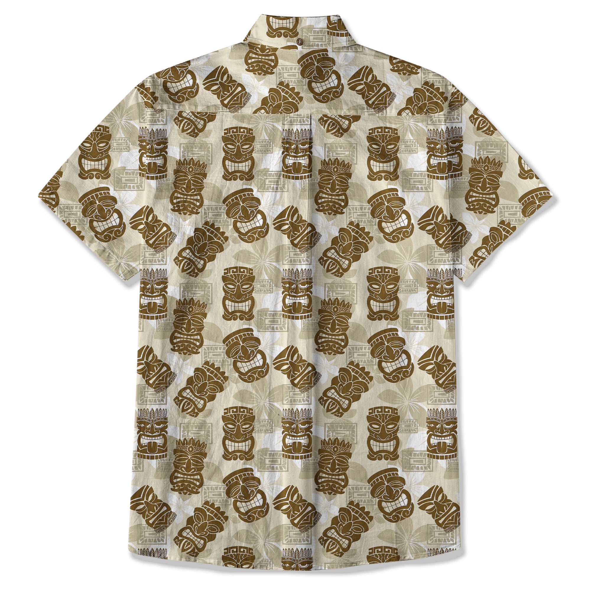 Colorful Tiki Hawaiian Shirt, Tribal Tiki Hibiscus Hawaiian Shirt