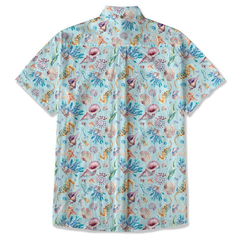 Ocean Animals Aloha Theme Hawaiian Shirt, Summer Vibes Button Down Hawaii Shirt - The Palmix