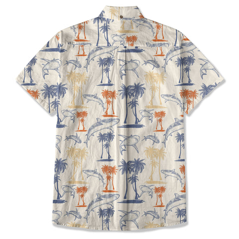 Sharks and Palms Islands Hawaiian Shirt, Ocean Animals Hawaii Shirt - The Palmix