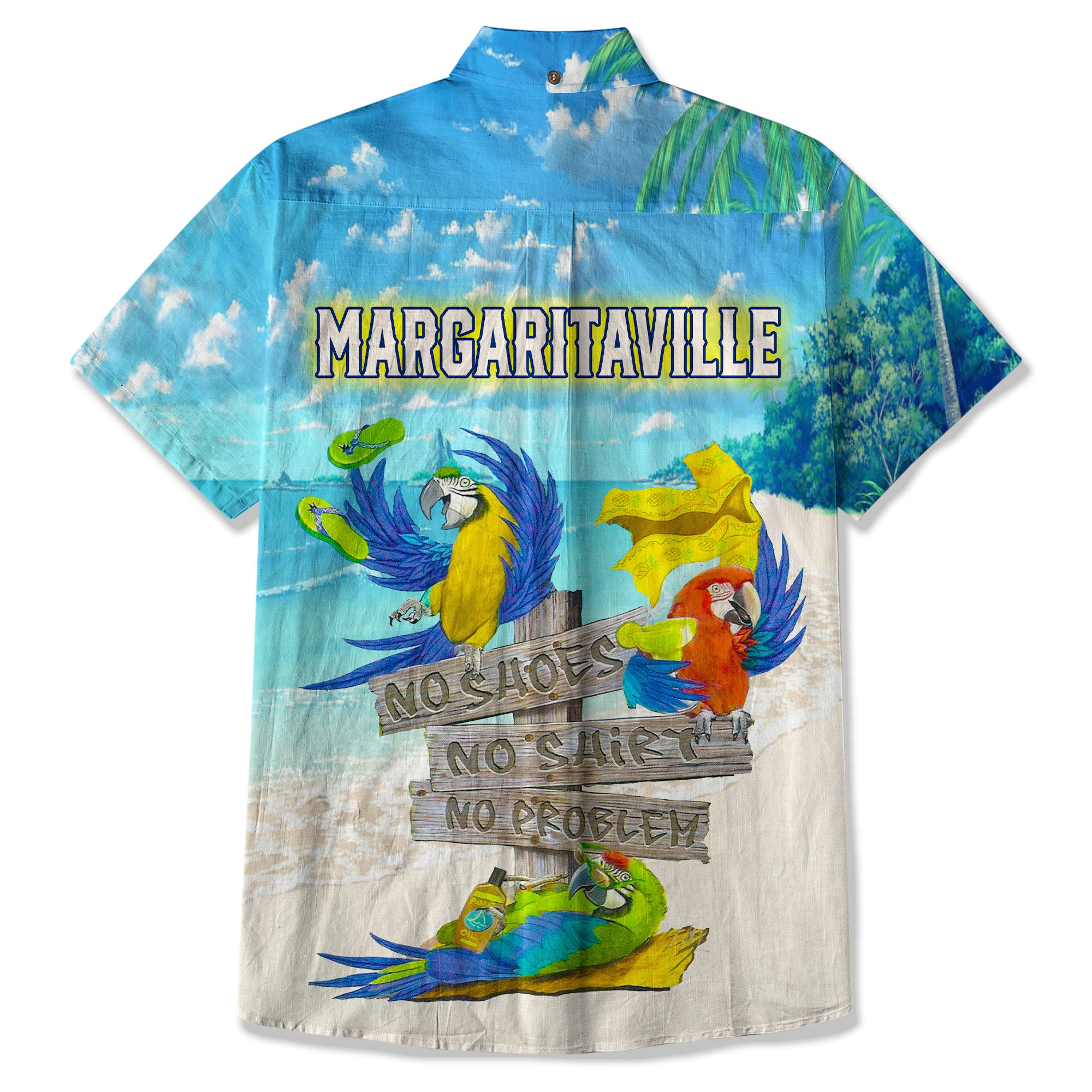 Margaritaville Parrot Hawaii Shirt, No Shirt No Shoes No Problem Hawaii Shirt