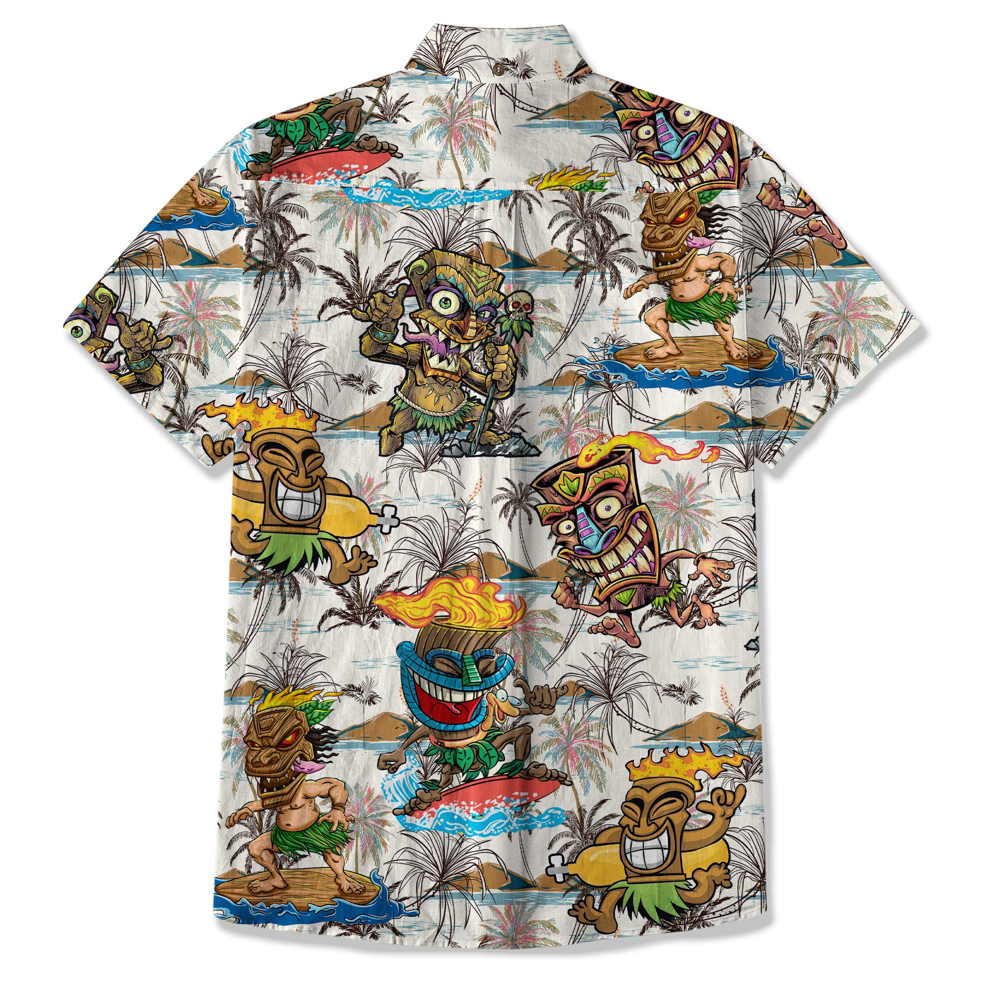 Tiki Mask Aloha Hawaii Shirt, Surfing Tiki Pattern Hawaiian Shirt