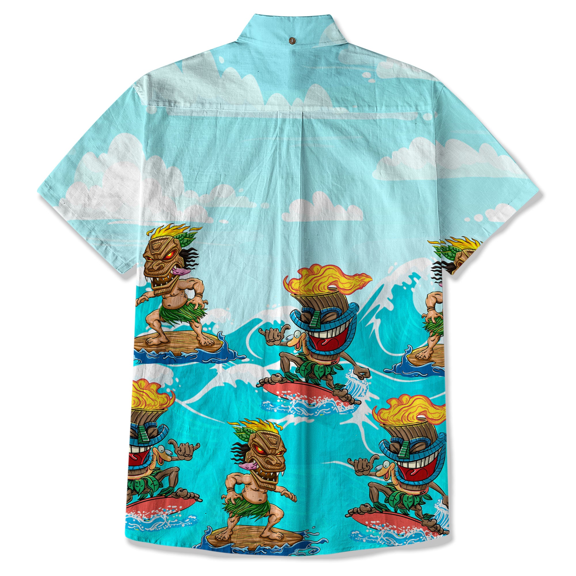 Tiki Mask Aloha Hawaii Shirt, Surfing Tiki Beach Hawaiian Shirt
