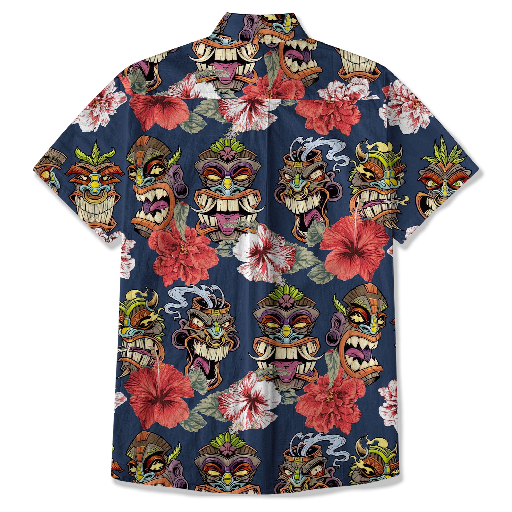 Hawaii Plumeria Lei Hawaiian Shirt, Tiki and Kakau Pattern
