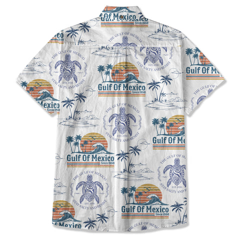 Retro Sunset Gulf Of Mexico Since 1550 Hawaii Shirt, Gulf of Mexico Hawaii Shirt