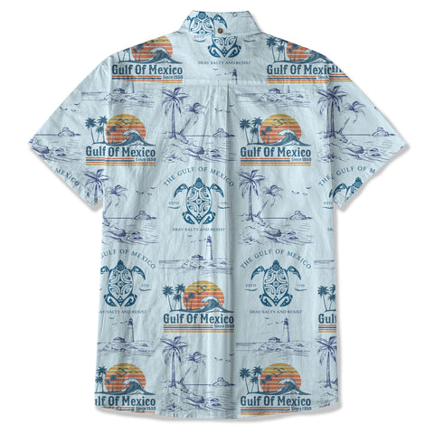 Retro Sunset Gulf Of Mexico Since 1550 Hawaii Shirt, Gulf of Mexico Hawaii Shirt