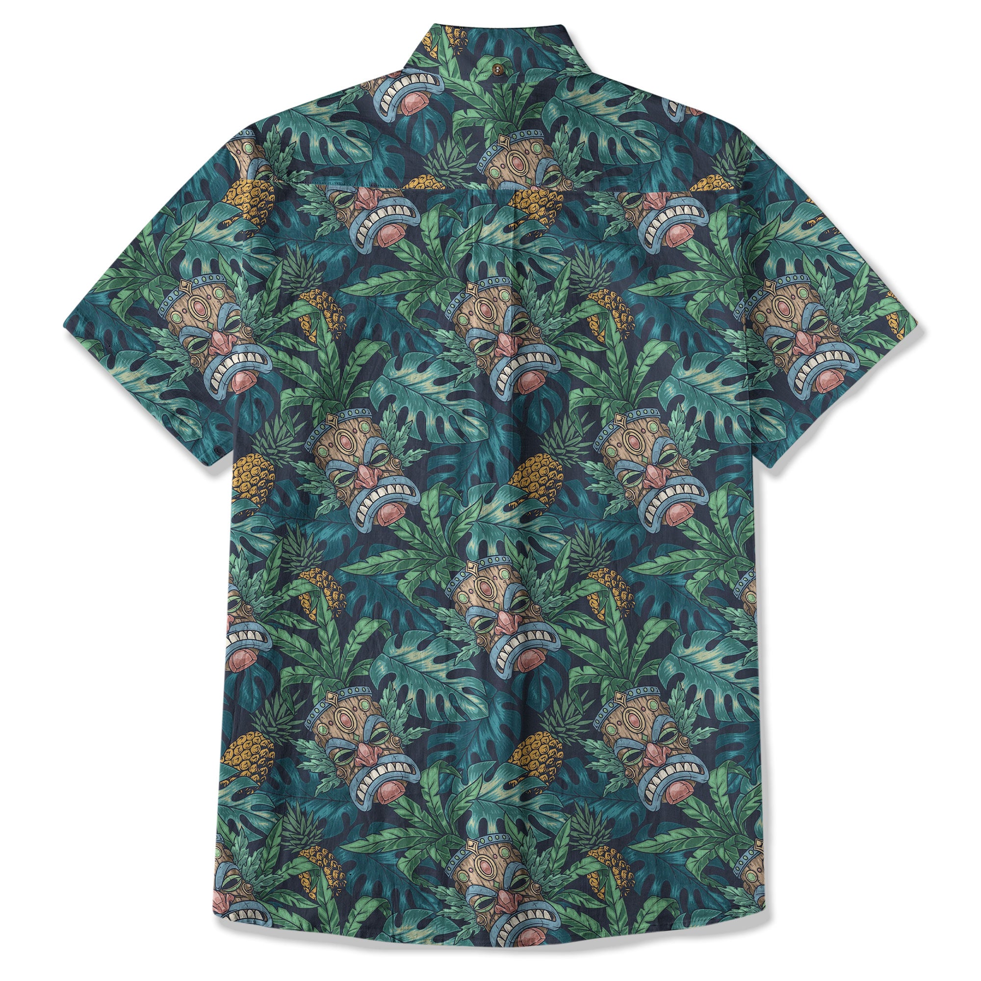 Polynesian Tiki Mask And Hibiscus Flowers Hawaiian Shirt