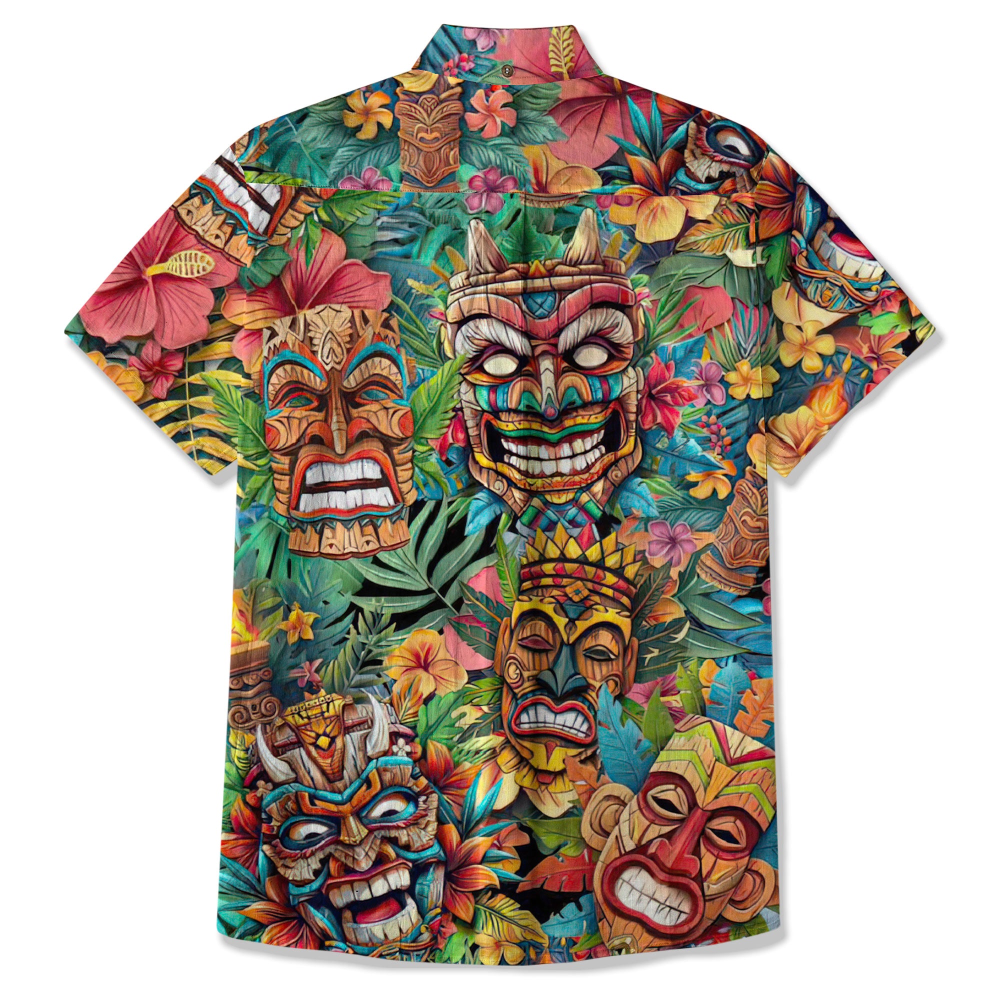 Colorful Tiki Hawaiian Shirt, Summer Vibes Aloha Hawaii Shirt