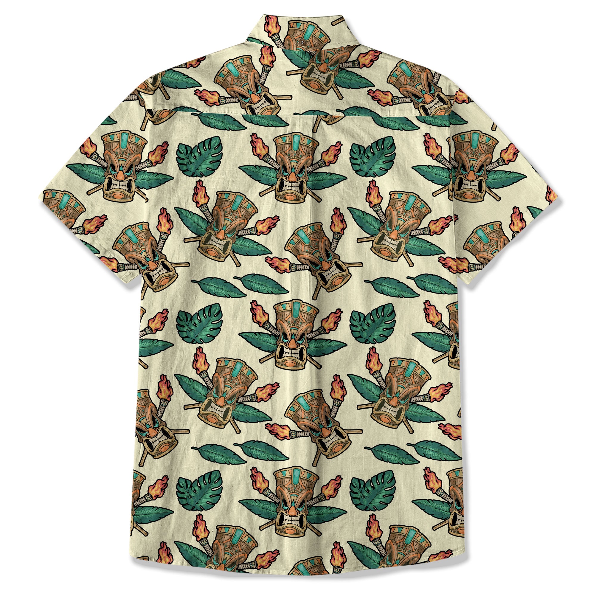 Tribal Tiki Hawaiian Shirt, Tiki Flowers Aloha Hawaii Shirt