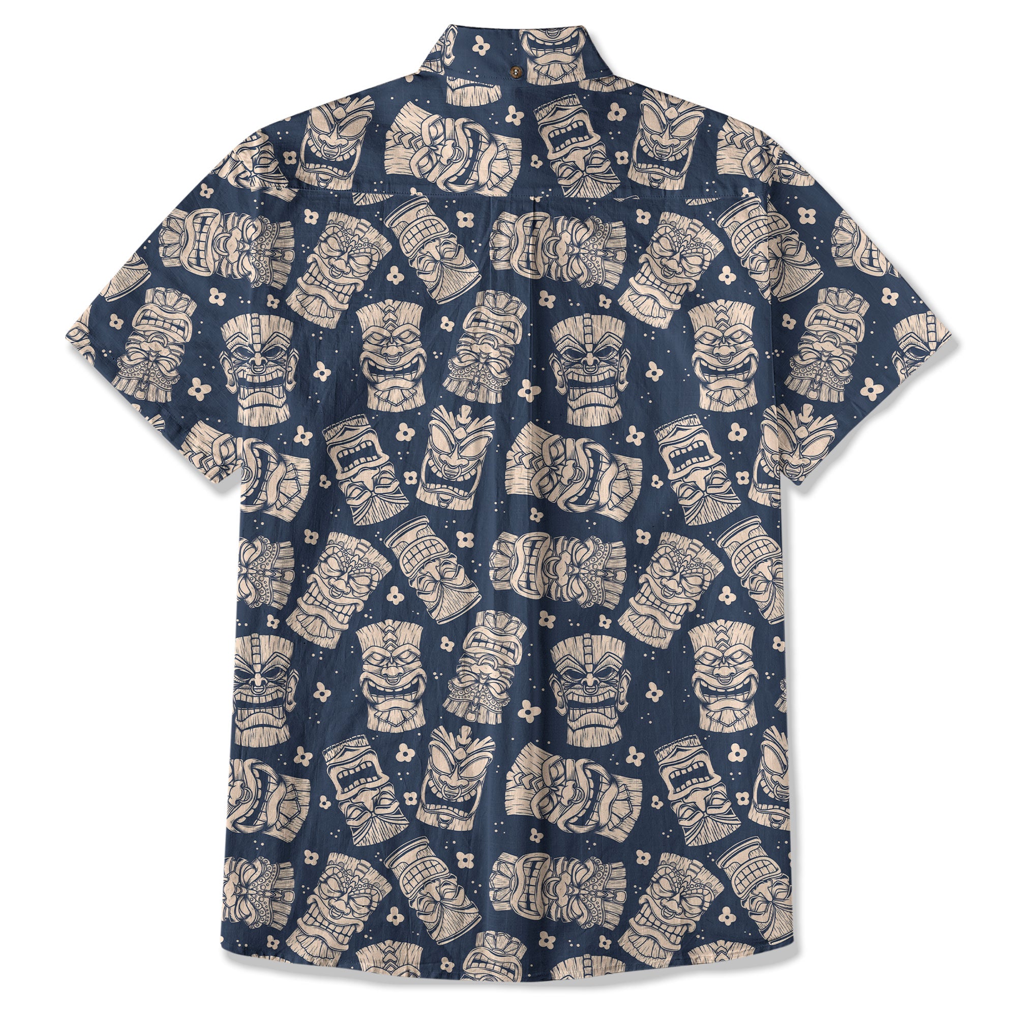 Tribal Tiki Hawaiian Shirt, Tiki Flowers Aloha Hawaii Shirt