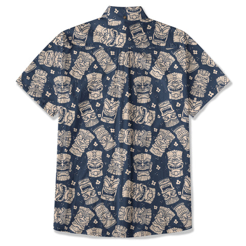 Tribal Tiki Hawaiian Shirt, Tiki Flowers Aloha Hawaii Shirt