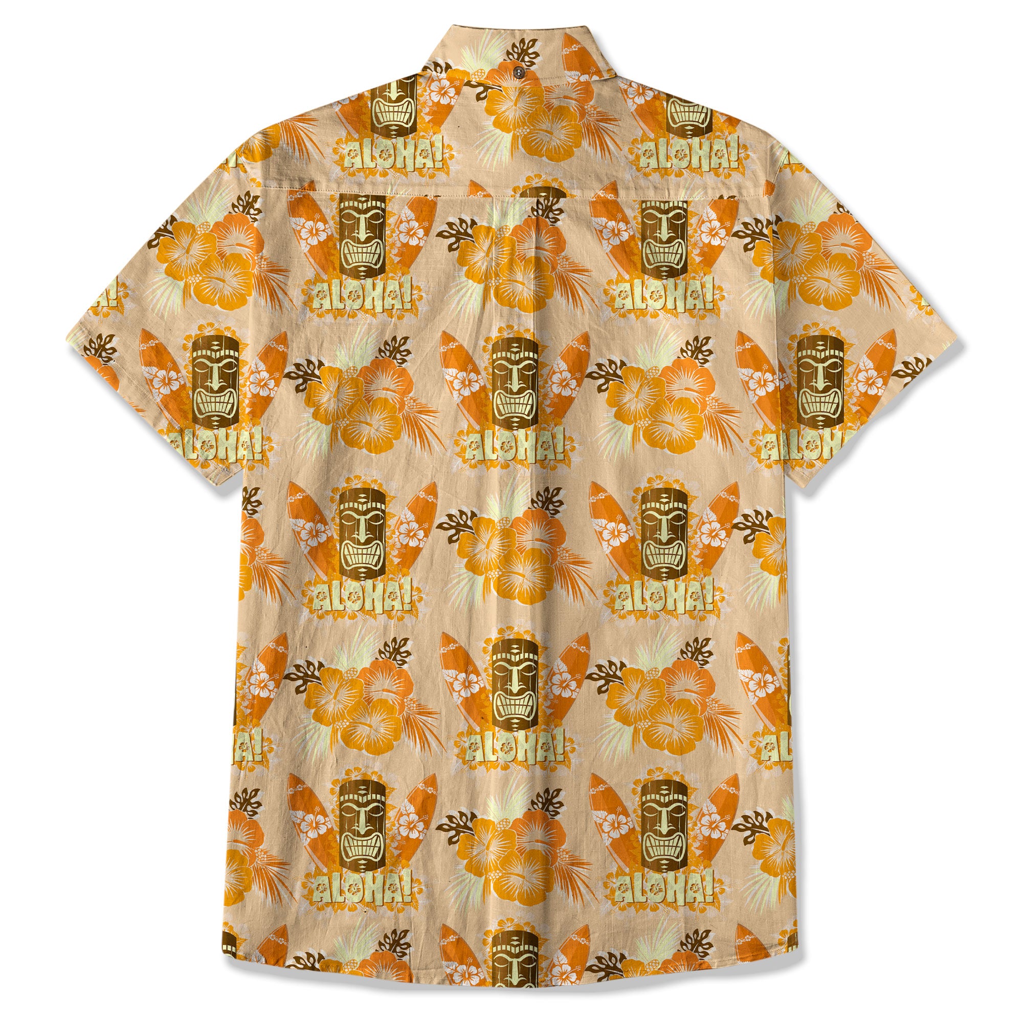Tribal Tiki Hawaiian Shirt, Tiki Hibuscus Flowers Aloha Hawaii Shirt