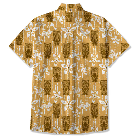 Tiki Hibiscus Flowers Hawaii Shirt