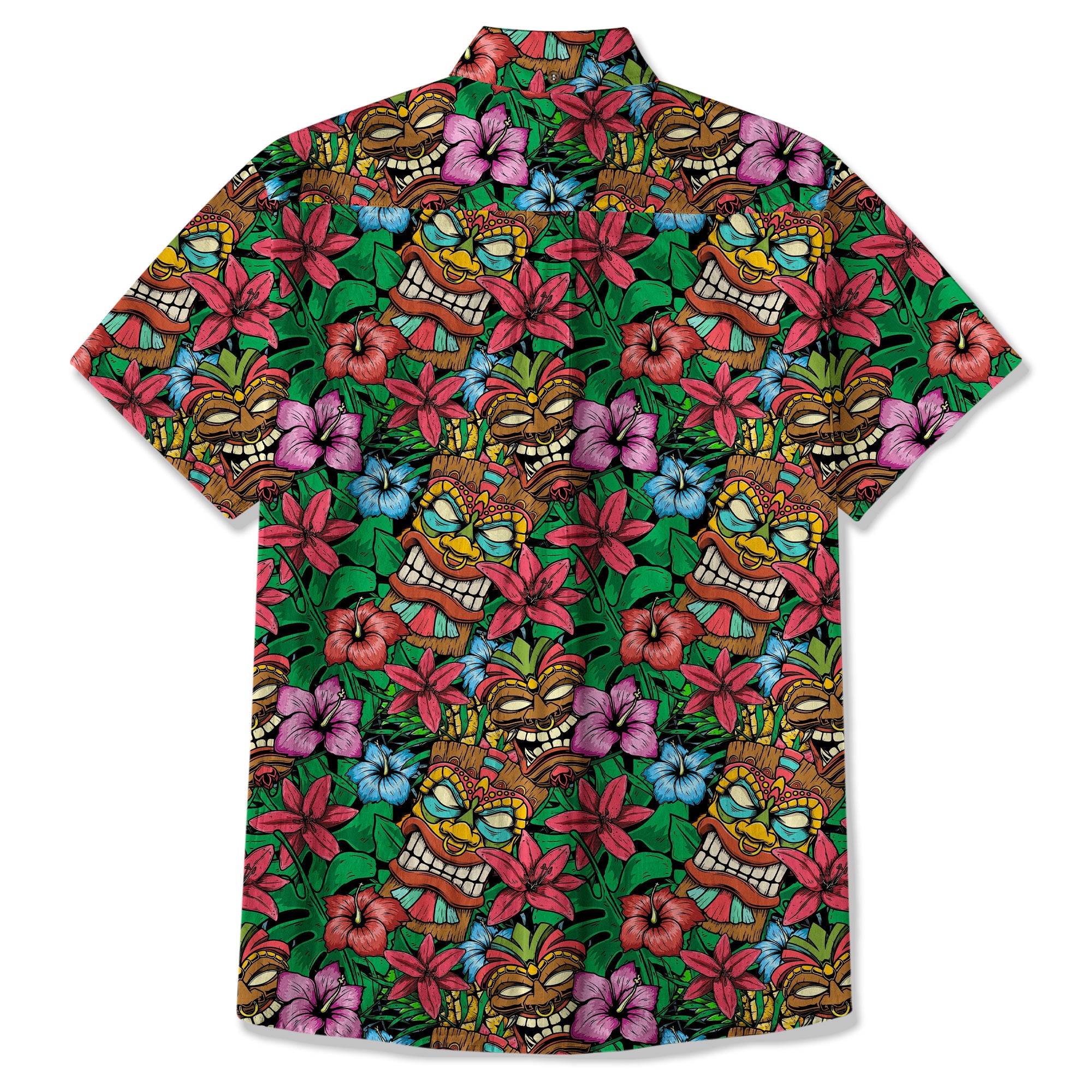 Tiki Hibiscus Flowers Hawaii Shirt