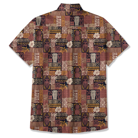 Tribal Tiki Hawaiian Style Tribal Motif Hawaii Shirt