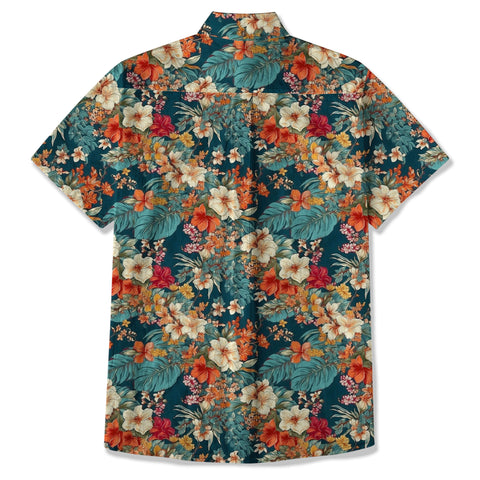Hawaii Flowers Seamless Patterns Hawaiian Shirt For Men, Aloha Floral Pattern Hawaii Shirt