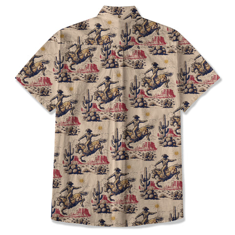 Cowboy Cactus Hawaiian Shirt Wild West Tree Shirt