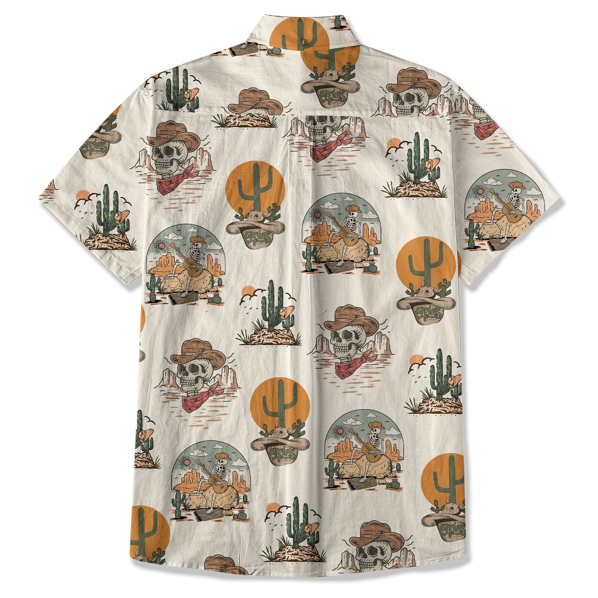 Western Skull Hawaiian Shirt Tropical Summer Vacation