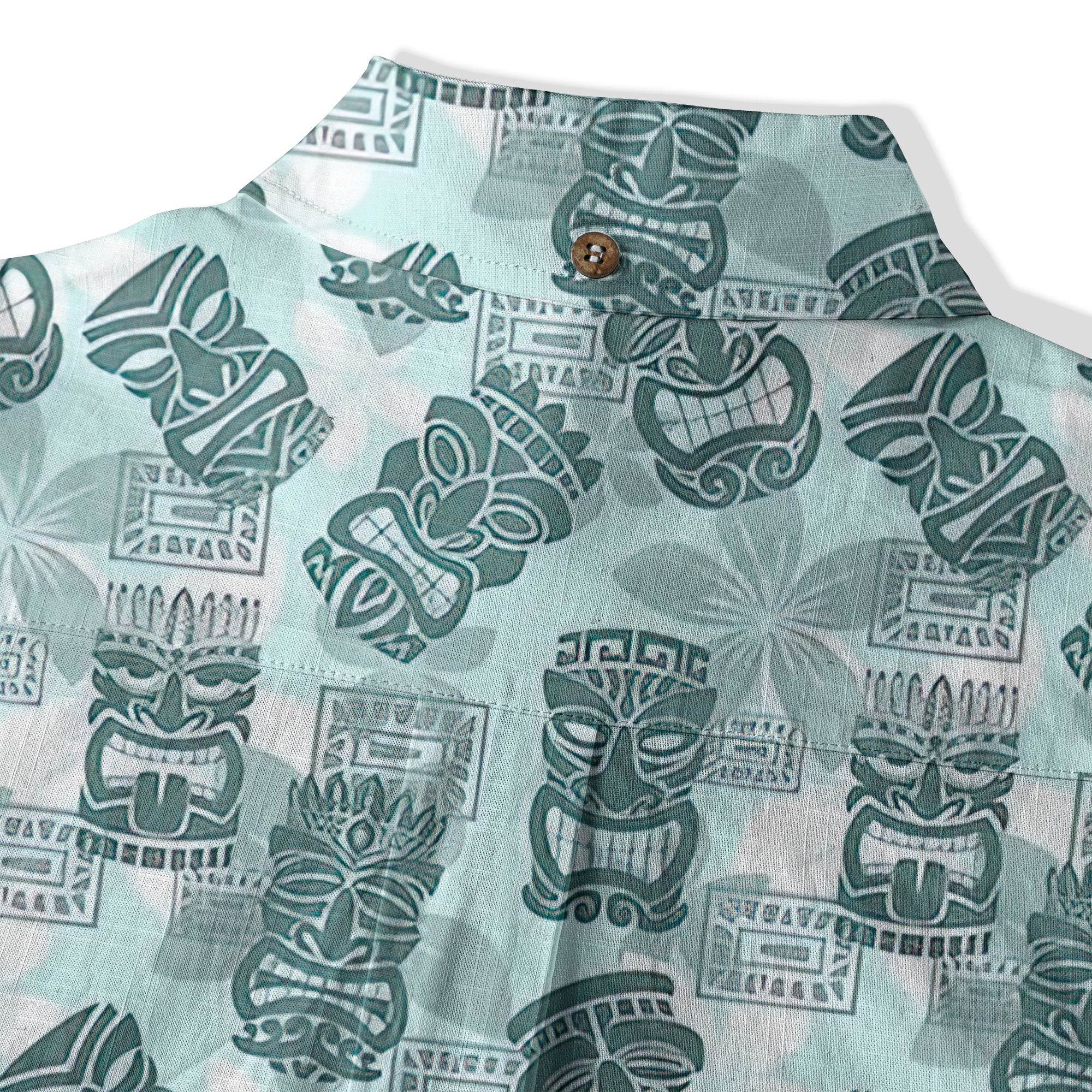 Colorful Tiki Hawaiian Shirt, Tribal Tiki Hibiscus Hawaiian Shirt