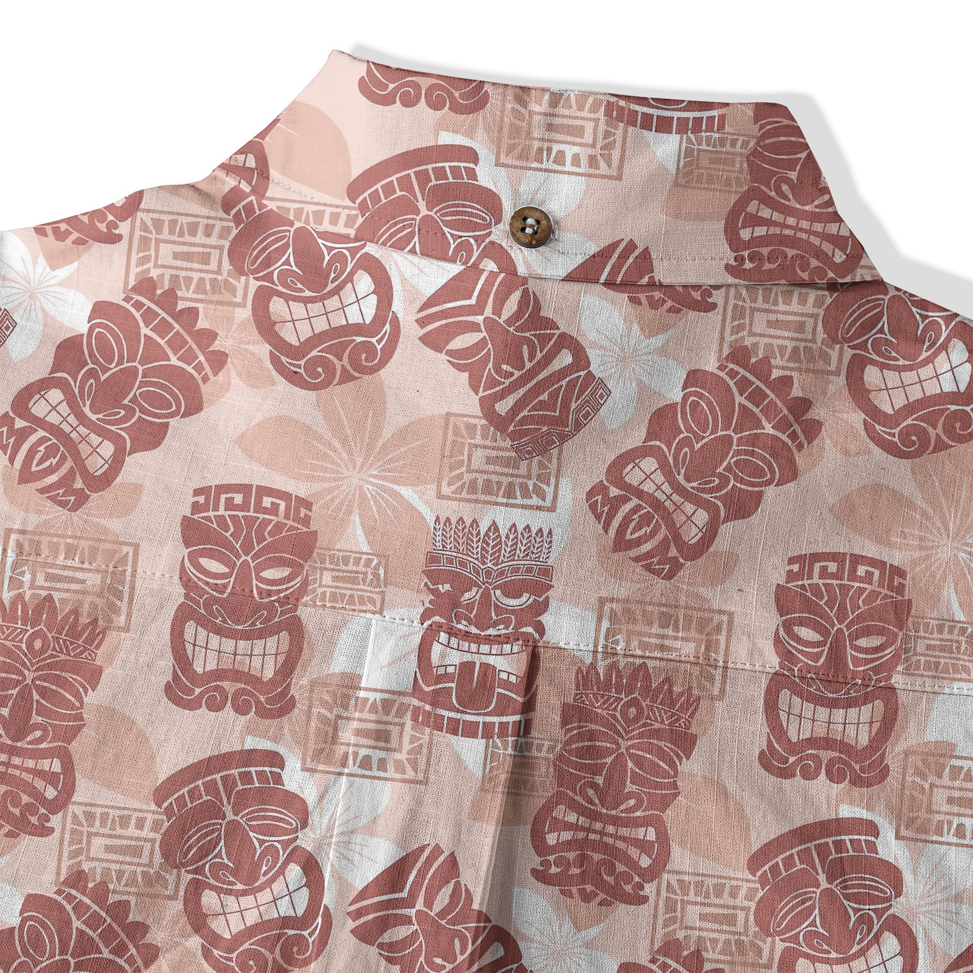Colorful Tiki Hawaiian Shirt, Tribal Tiki Hibiscus Hawaiian Shirt