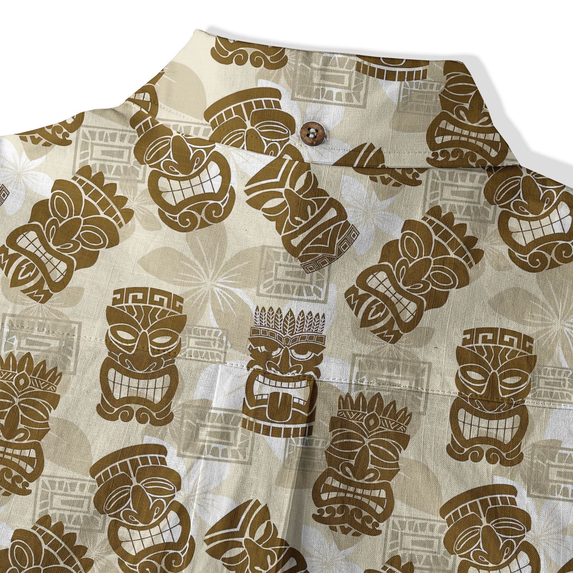Colorful Tiki Hawaiian Shirt, Tribal Tiki Hibiscus Hawaiian Shirt