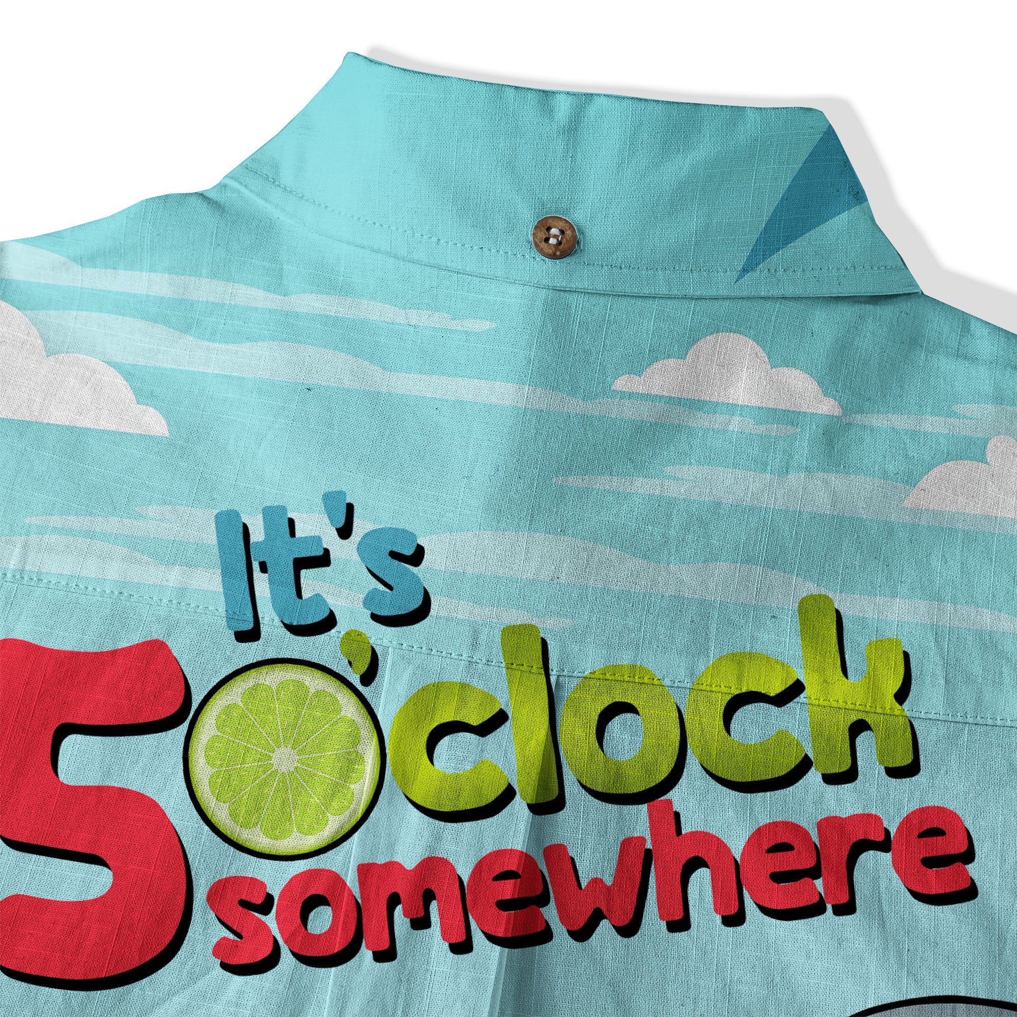 Retro Shark Hibiscus Drink Short Sleeve Shirt, I'm Not Waiting Until 5 Shirt