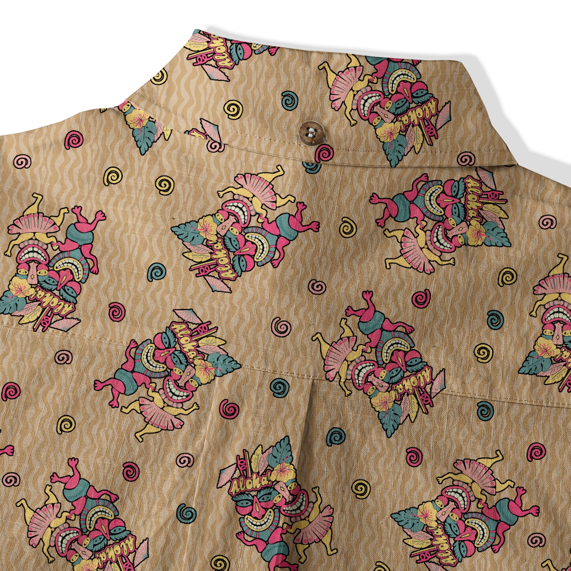 Hula Dancing Tiki Hibiscus Flower Hawaii Shirt