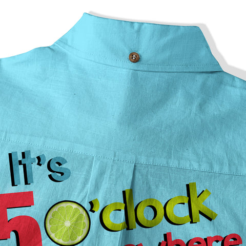 It's 5 O'clock Somewhere Hibiscus Flowers Hawaii Shirt, Parrot Hawaiian Shirt - The Palmix