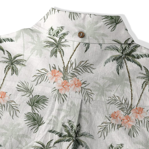 Tropical Palm Tree Hawaii Shirt, Hibiscus Flowers Hawaii Shirt