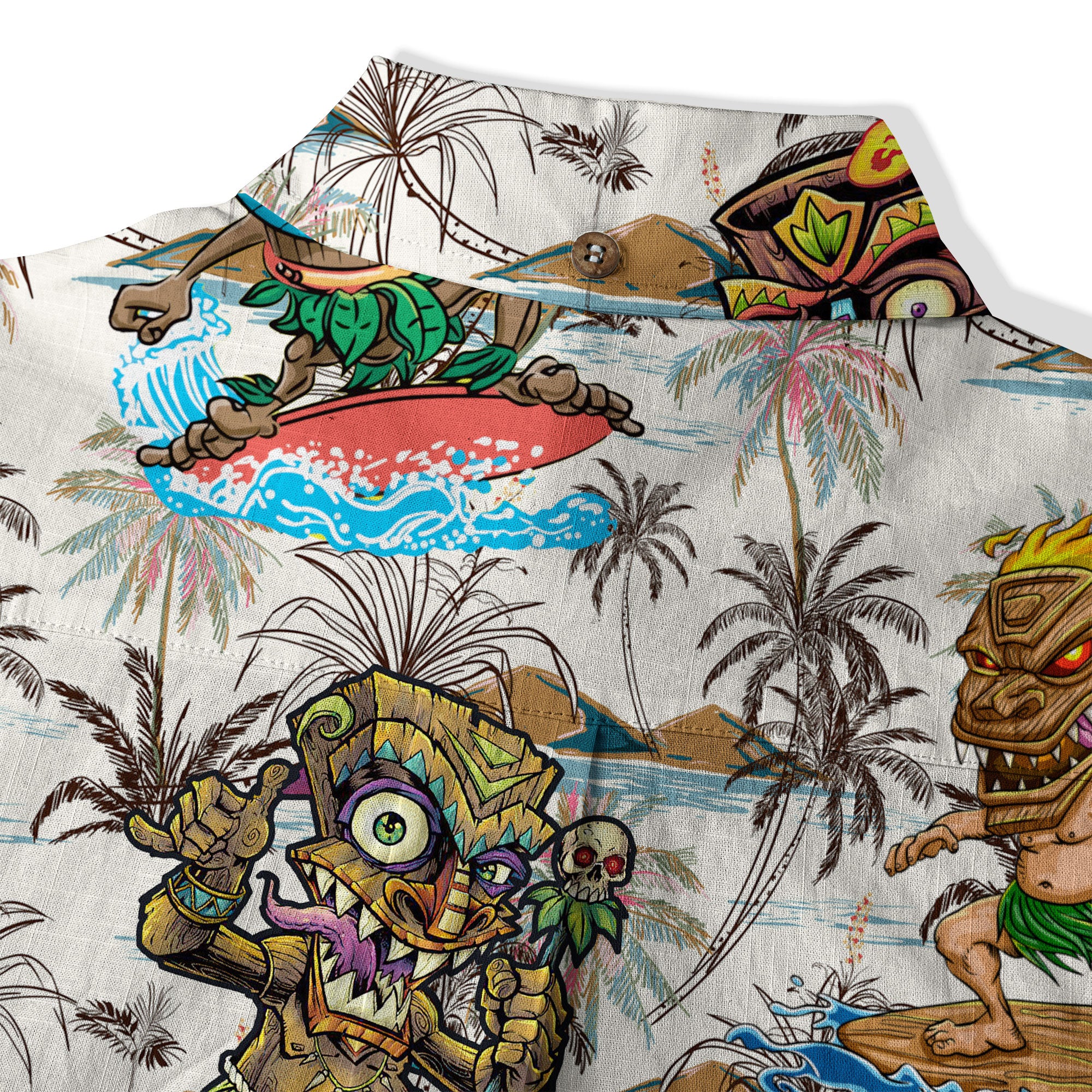 Tiki Mask Aloha Hawaii Shirt, Surfing Tiki Pattern Hawaiian Shirt