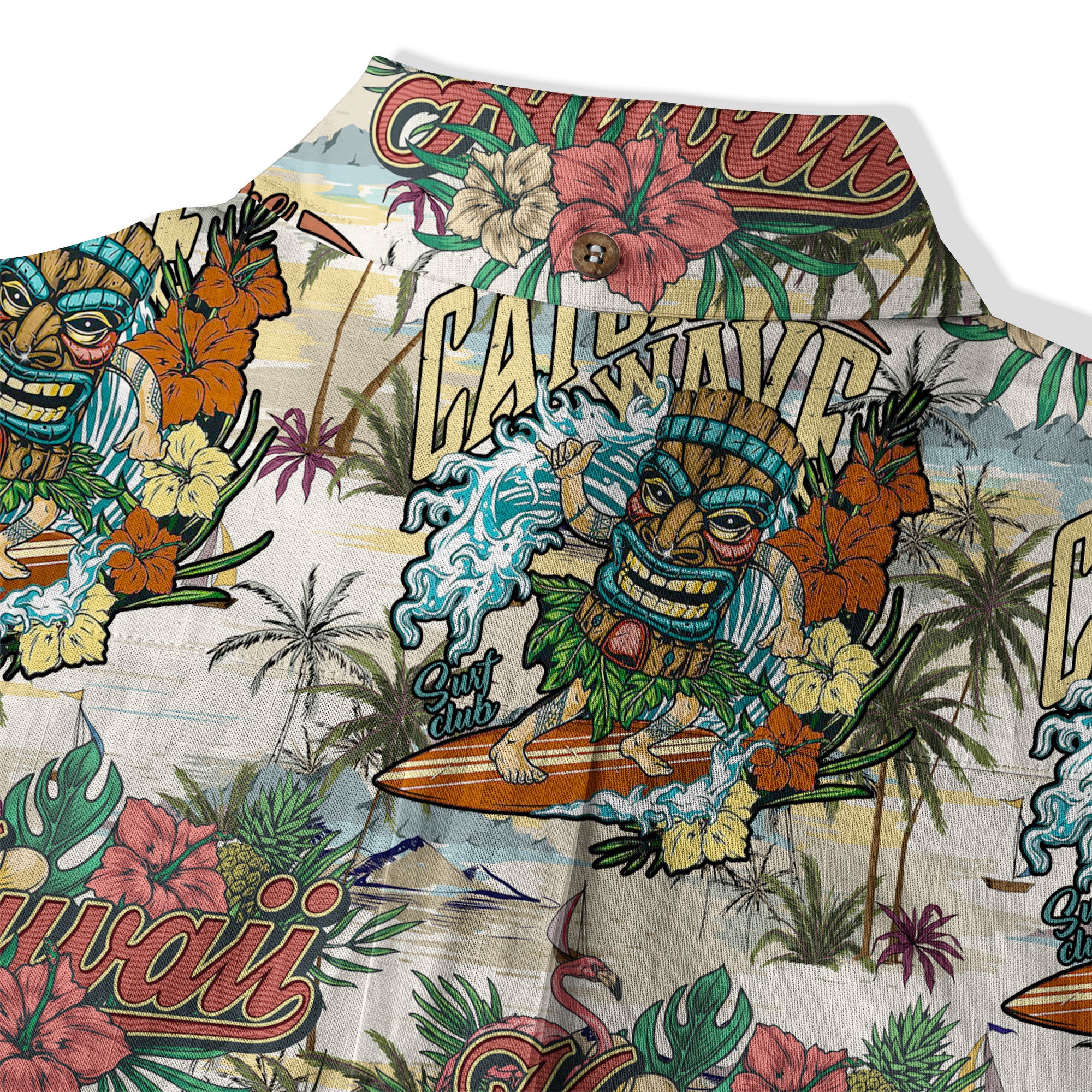 Tiki Mask Aloha Hawaii Shirt, Tiki Mask Long Island Beach Hawaiian Shirt