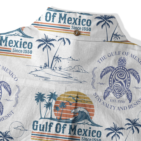 Retro Sunset Gulf Of Mexico Since 1550 Hawaii Shirt, Gulf of Mexico Hawaii Shirt
